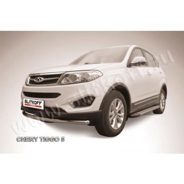 Slitkoff CT5-003 защита переднего бампера d57 радиусная Chery Tiggo 5
