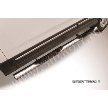 Slitkoff CT5-005 защита порогов d76 с проступями Chery Tiggo 5