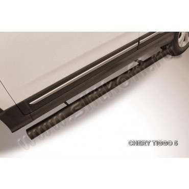 Slitkoff CT5-006B защита порогов d76 черная Chery Tiggo 5