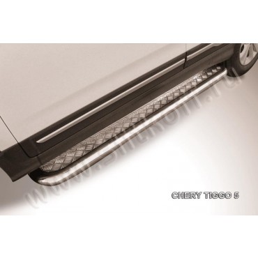 Slitkoff CT5-007 защита порогов d57 с листом усиленная Chery Tiggo 5