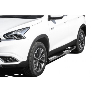 Slitkoff CT7-004S защита порогов d76 с проступями серебристая Chery Tiggo 7
