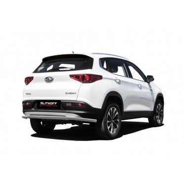Slitkoff CT7-007S защита заднего бампера d42 длинная серебристая Chery Tiggo 7