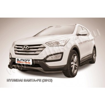 Slitkoff HSFT12-001B защита переднего бампера d57 "волна" черная Hyundai Santa Fe (2012)