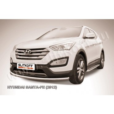 Slitkoff HSFT12-003 защита переднего бампера d57 Hyundai Santa Fe (2012)
