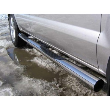 Slitkoff HT007B защита порогов d76 с проступями черная Hyundai Tucson