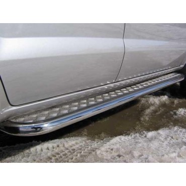 Slitkoff HT010 защита порогов d42 с листом Hyundai Tucson