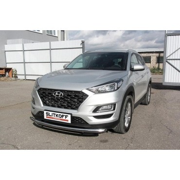 Slitkoff HT18003 защита переднего бампера d57 Hyundai Tucson (2018)