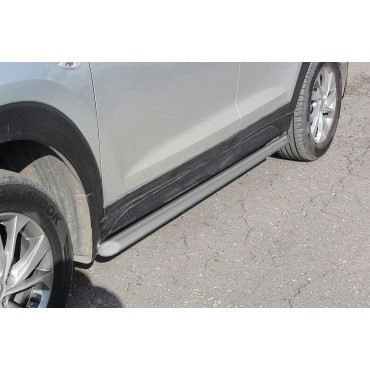 Slitkoff HT18003S защита порогов d57 труба серебристая Hyundai Tucson (2018)