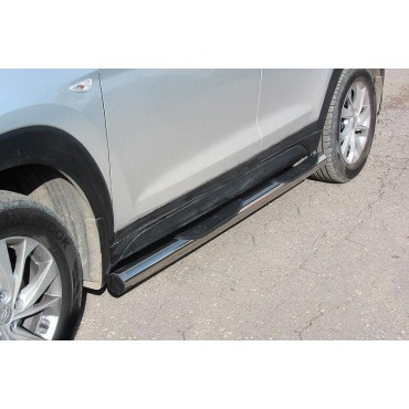 Slitkoff HT18006 защита порогов d76 с проступями Hyundai Tucson (2018)