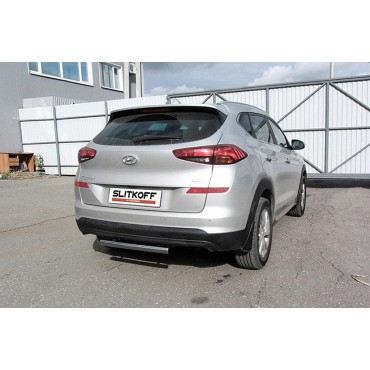 Slitkoff HT18007 защита заднего бампера d57 короткая Hyundai Tucson (2018)