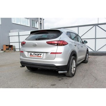 Slitkoff HT18009 защита заднего бампера уголки d57 Hyundai Tucson (2018)