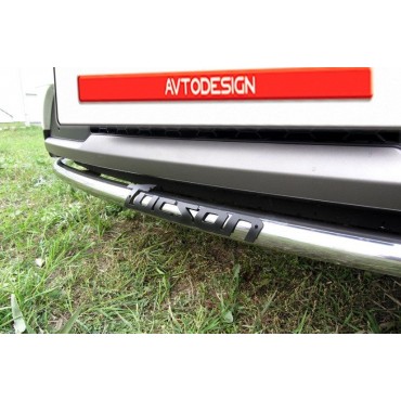 Slitkoff HT4WD15001 защита переднего бампера d42 с надписью Hyundai Tucson 4WD (2015)