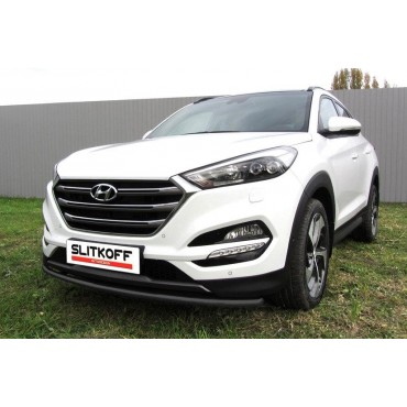 Slitkoff HT4WD15002B защита переднего бампера d42 черная Hyundai Tucson 4WD (2015)