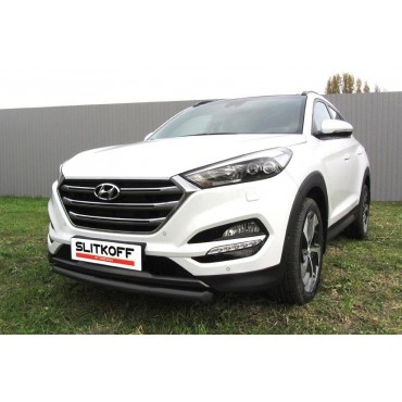 Slitkoff HT4WD15003B защита переднего бампера d57 черная Hyundai Tucson 4WD (2015)