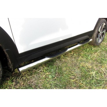 Slitkoff HT4WD15006 защита порогов d76 с проступями Hyundai Tucson 4WD (2015)