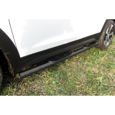 Slitkoff HT4WD15006B защита порогов d76 с проступями черная Hyundai Tucson 4WD (2015)