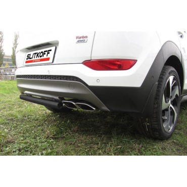 Slitkoff HT4WD15008B защита заднего бампера d57 короткая черная Hyundai Tucson 4WD (2015)