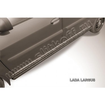 Slitkoff LadLar002B защита порогов d42 труба черная Lada Largus