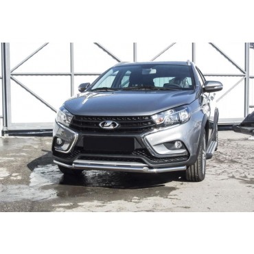 Slitkoff LadVSWCR02 защита переднего бампера d42 + d42 двойная Lada Vesta SW Cross