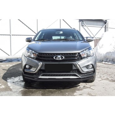 Slitkoff LadVSWCR03B защита переднего бампера d42 черная Lada Vesta SW Cross