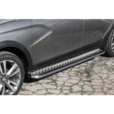 Slitkoff LadVSWCR04 защита порогов d42 с листом Lada Vesta SW Cross