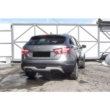 Slitkoff LadVSWCR06B защита заднего бампера d42 короткая черная Lada Vesta SW Cross