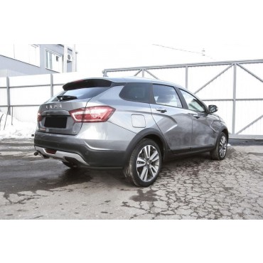 Slitkoff LadVSWCR07B защита заднего бампера уголки d42 черные Lada Vesta SW Cross