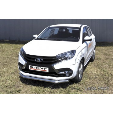 Slitkoff LadXR004 защита переднего бампера d57 Lada XRay