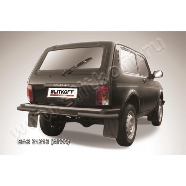 Slitkoff Niv012B защита заднего бампера уголки d57 черные ВАЗ 21213 Нива (Lada4x4)