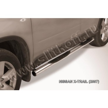 Slitkoff NXT006 защита порогов d76 с проступями Nissan X-Trail (2007)