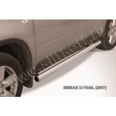 Slitkoff NXT007 защита порогов d76 труба Nissan X-Trail (2007)