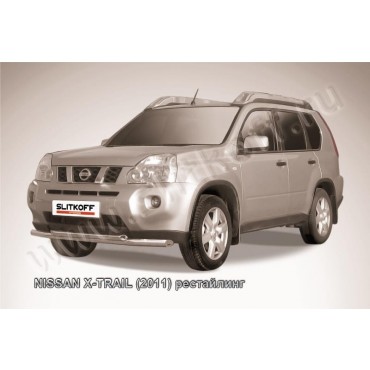 Slitkoff NXT11-003 защита переднего бампера d57+ d57 двойная Nissan X-Trail (2011) рестайлинг