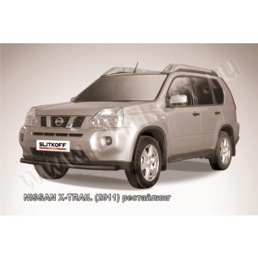 Slitkoff NXT11-004B защита переднего бампера d57 черная Nissan X-Trail (2011) рестайлинг