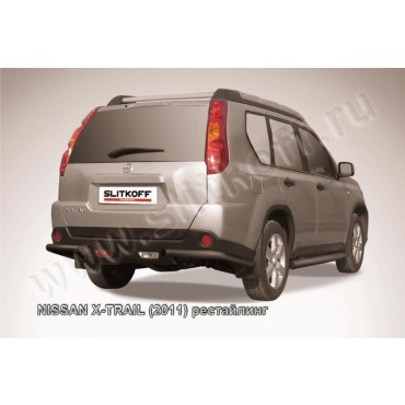 Slitkoff NXT11-010B защита заднего бампера уголки d57 черные Nissan X-Trail (2011) рестайлинг