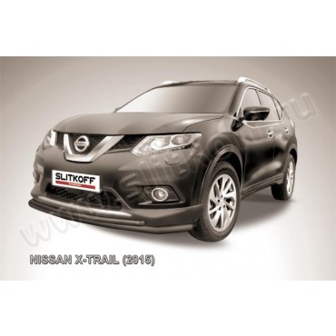 Slitkoff NXT15-002B защита переднего бампера d57+ d42 двойная черная Nissan X-Trail (2015)