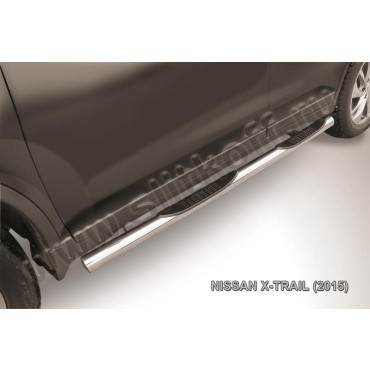 Slitkoff NXT15-006 защита порогов d76 с проступями Nissan X-Trail (2015)