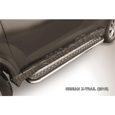 Slitkoff NXT15-007 защита порогов d57 с листом усиленная Nissan X-Trail (2015)