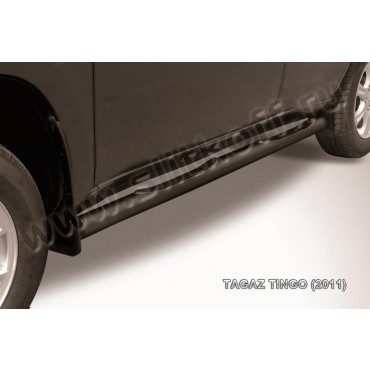 Slitkoff TIN003B защита порогов d76 с проступями черная ТагАЗ Tingo (2011)