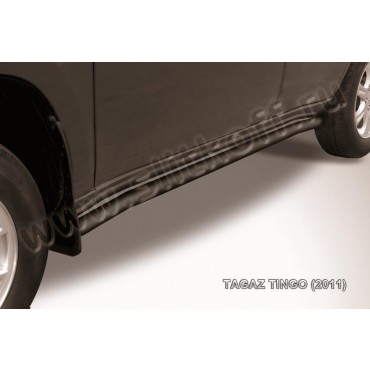 Slitkoff TIN005B защита порогов d57 с гибами черная ТагАЗ Tingo (2011)