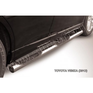Slitkoff TVEN006 защита порогов d76 с проступями Toyota Venza (2013)
