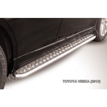 Slitkoff TVEN008 защита порогов d57 с листом усиленная Toyota Venza (2013)