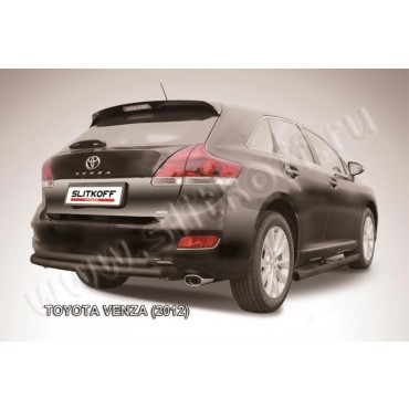 Slitkoff TVEN009B защита заднего бампера d76+ d57 двойная радиусная черная Toyota Venza (2013)