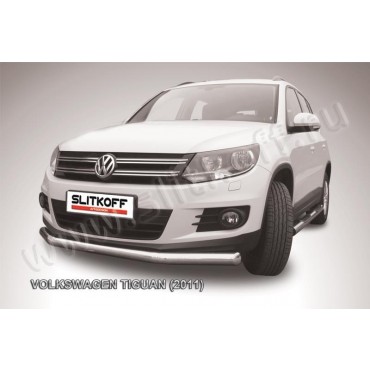 Slitkoff VWTIG-002 защита переднего бампера d76 Volkswagen Tiguan (2011)