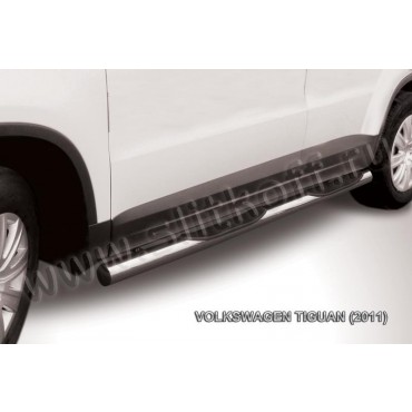 Slitkoff VWTIG-005 защита порогов d76 с проступями Volkswagen Tiguan (2011)
