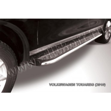 Slitkoff VWTR-006 защита порогов d57 с листом усиленная Volkswagen Touareg (2010)
