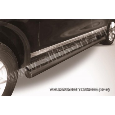 Slitkoff VWTR-008B защита порогов d76 труба черная Volkswagen Touareg (2010)