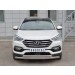 Руссталь HSFPZ-002444 защита переднего бампера 75х42 дуга-75х42 дуга на Hyundai Santa Fe Premium 2015