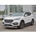 Руссталь HSFPZ-002444 защита переднего бампера 75х42 дуга-75х42 дуга на Hyundai Santa Fe Premium 2015