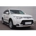 Руссталь MORT-001898 пороги труба d76 с накладкой (вариант 3) на Mitsubishi Outlander 2014