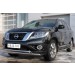Руссталь NPO-002022 пороги труба 75х42 овал с проступью на Nissan Pathfinder 2014-